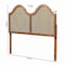 Baxton Studio Hazel Vintage Classic Ash Walnut Finished Wood and Synthetic Rattan Full Size Arched Headboard 181-11127-Zoro - alternate 2